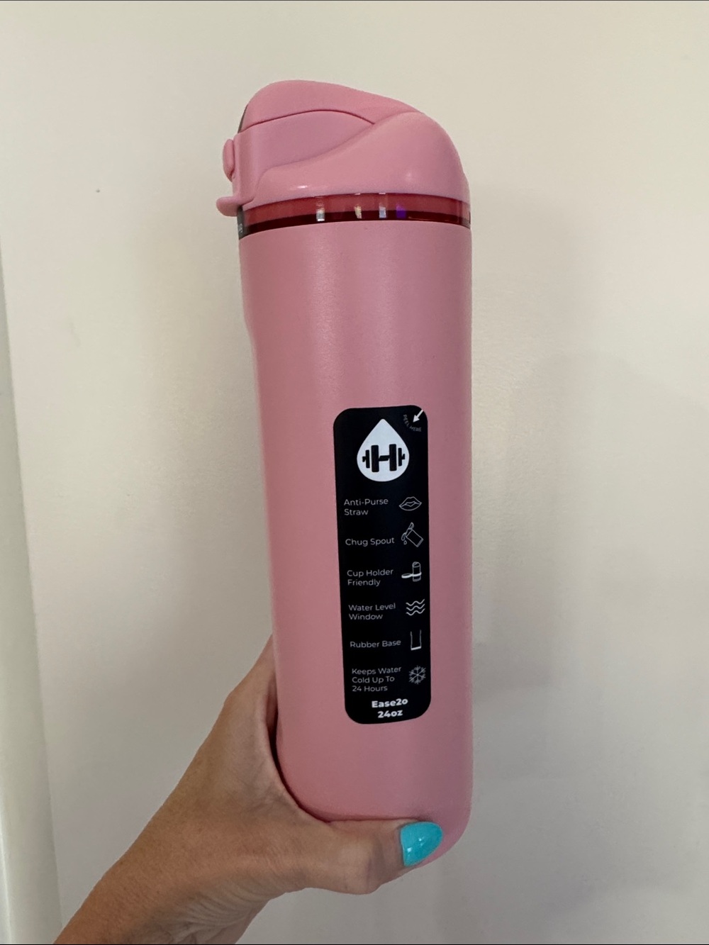HydroJug Pink Travel Water Bottle Lid